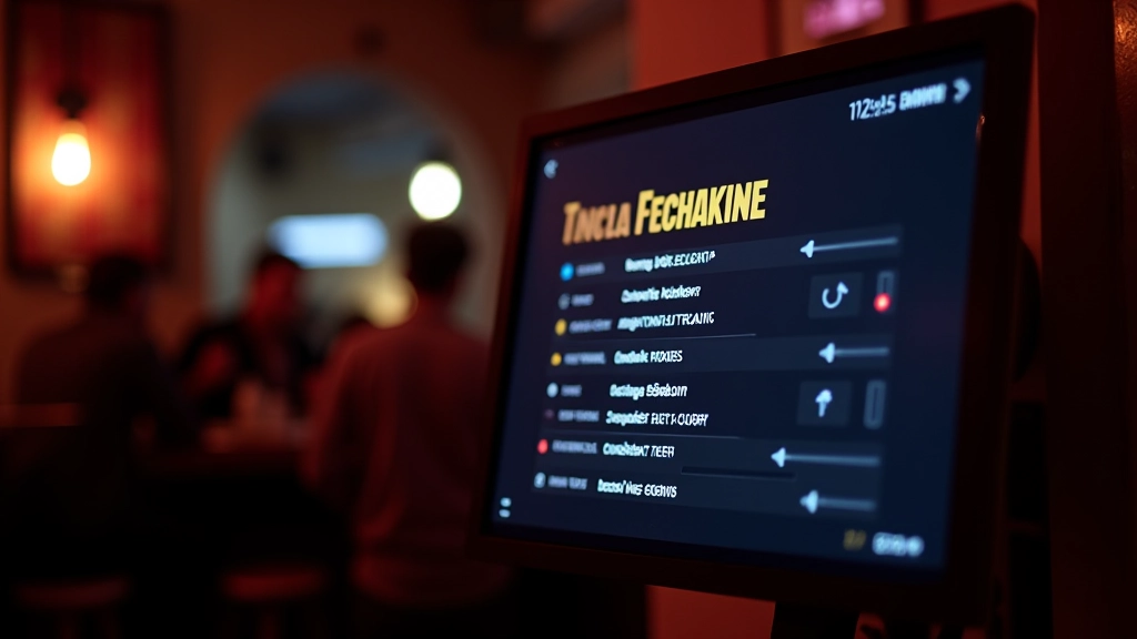 Digital karaoke song selection screen showing Portuguese and international music catalog