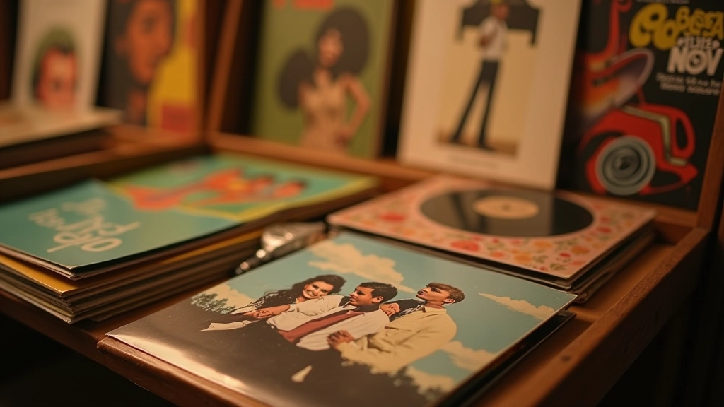 Brazilian vintage vinyl records and bossa nova album covers from 1960s era